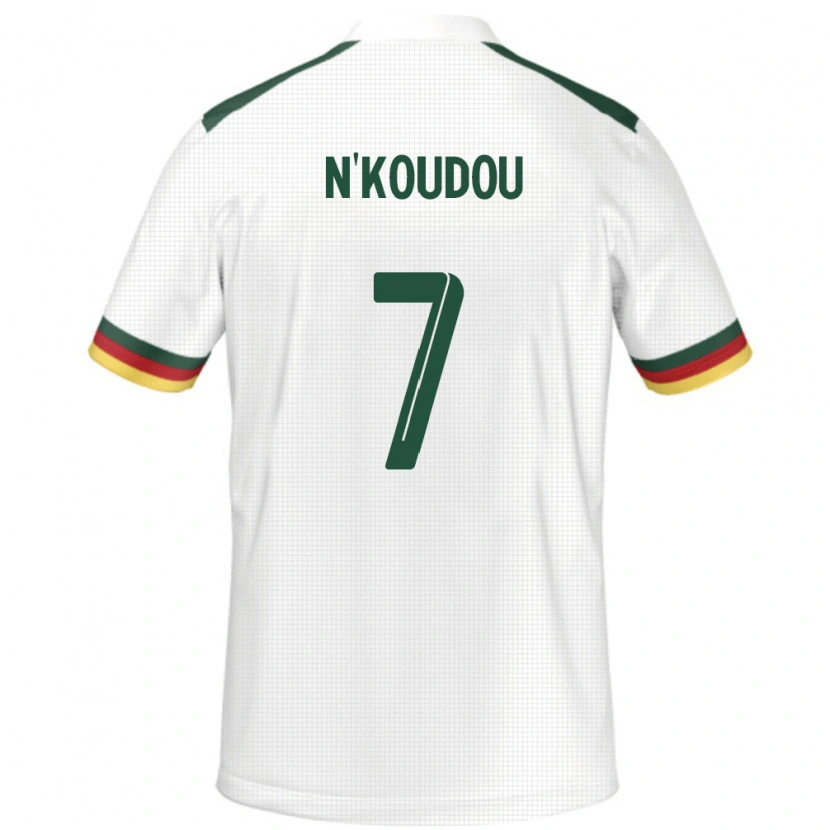 Danxen Niño Camiseta Camerún Georges-Kevin N'koudou #7 Blanco 2ª Equipación 24-26 La Camisa