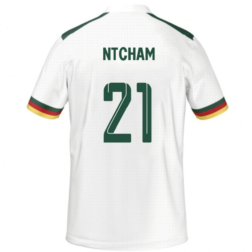 Danxen Niño Camiseta Camerún Olivier Ntcham #21 Blanco 2ª Equipación 24-26 La Camisa