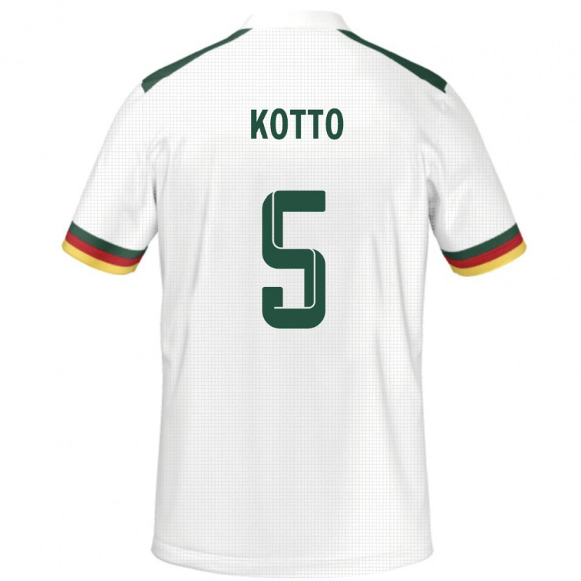 Danxen Niño Camiseta Camerún Samuel Kotto #5 Blanco 2ª Equipación 24-26 La Camisa