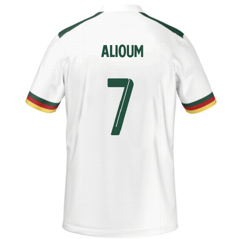 Danxen Niño Camiseta Camerún Saidou Alioum #7 Blanco 2ª Equipación 24-26 La Camisa