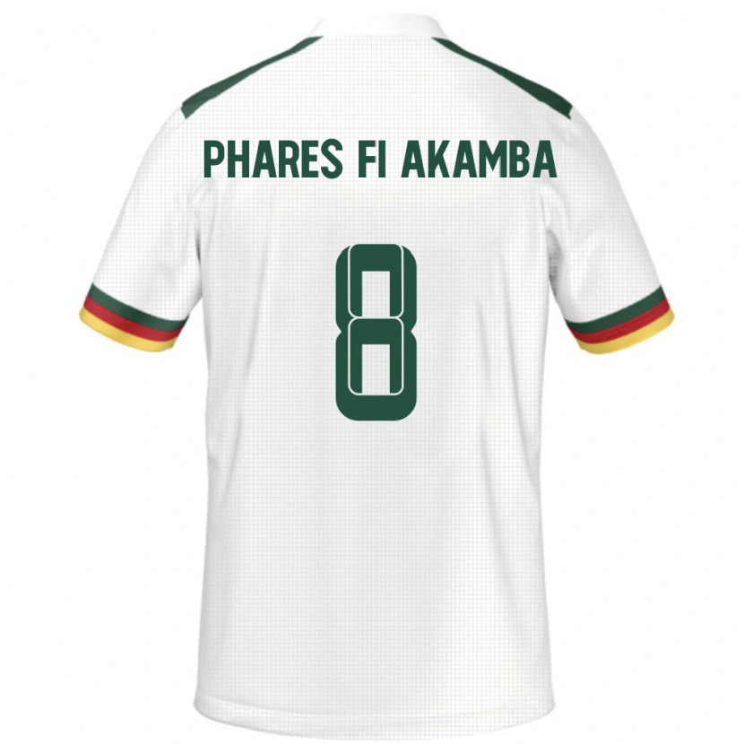 Danxen Niño Camiseta Camerún Collins Phares Fi Akamba #8 Blanco 2ª Equipación 24-26 La Camisa