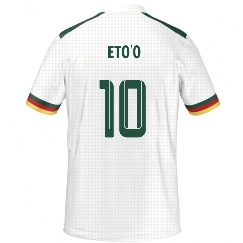 Danxen Niño Camiseta Camerún Etienne Eto'o #10 Blanco 2ª Equipación 24-26 La Camisa
