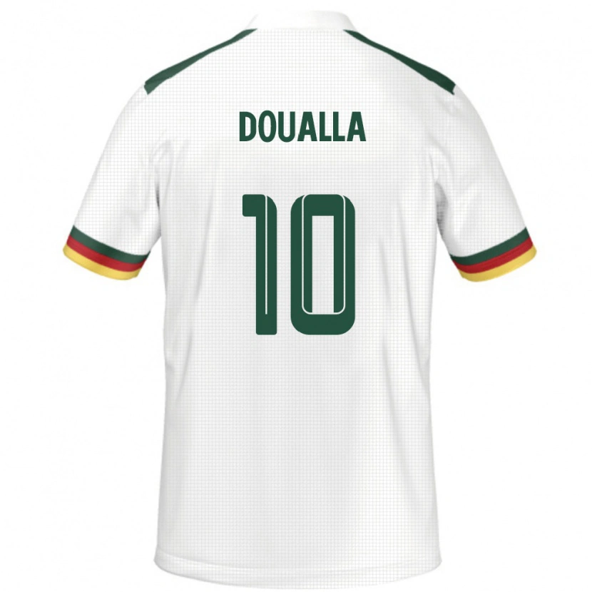 Danxen Niño Camiseta Camerún Nathan Doualla #10 Blanco 2ª Equipación 24-26 La Camisa