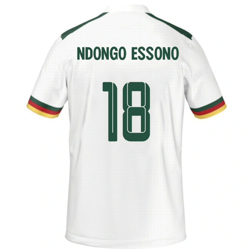 Danxen Niño Camiseta Camerún Rodrigue Dipanda Ndongo Essono #18 Blanco 2ª Equipación 24-26 La Camisa