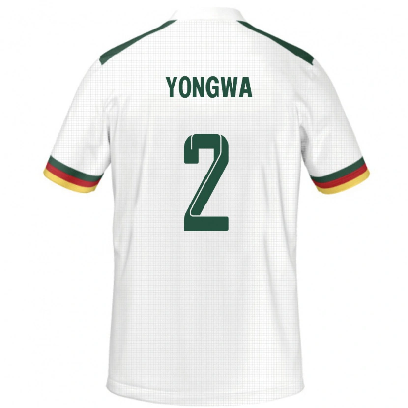 Danxen Niño Camiseta Camerún Darlin Yongwa #2 Blanco 2ª Equipación 24-26 La Camisa