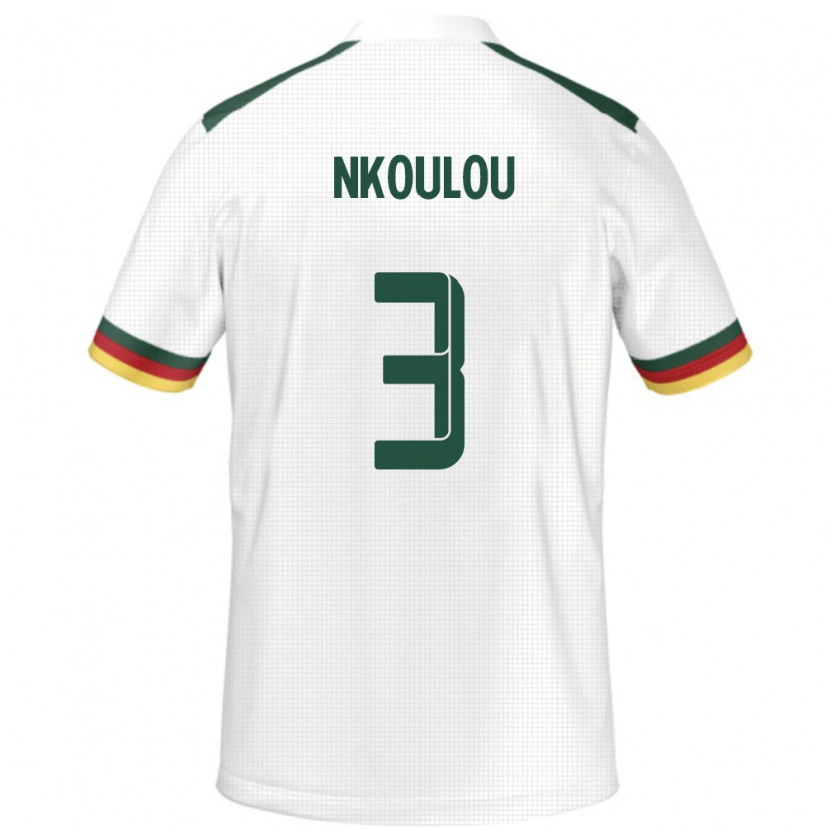 Danxen Niño Camiseta Camerún Nicolas Nkoulou #3 Blanco 2ª Equipación 24-26 La Camisa