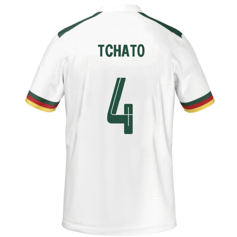 Danxen Niño Camiseta Camerún Enzo Tchato #4 Blanco 2ª Equipación 24-26 La Camisa