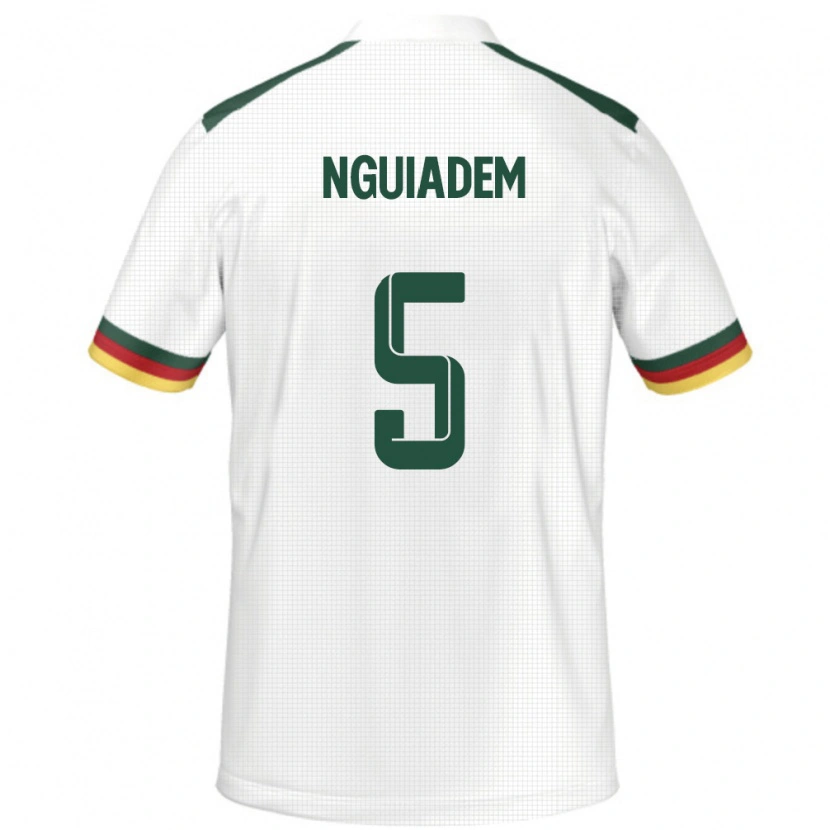 Danxen Niño Camiseta Camerún Annecy Nguiadem #5 Blanco 2ª Equipación 24-26 La Camisa
