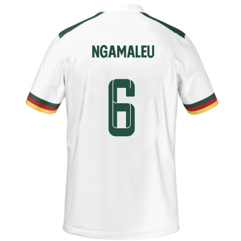 Danxen Niño Camiseta Camerún Nicolas Ngamaleu #6 Blanco 2ª Equipación 24-26 La Camisa