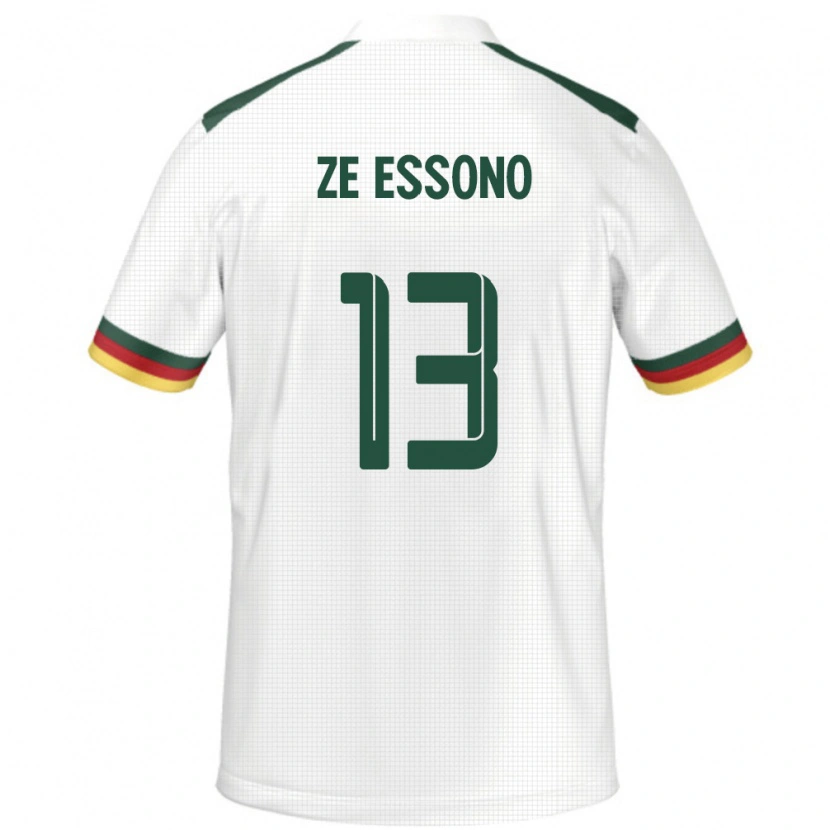 Danxen Niño Camiseta Camerún Severin Ze Essono #13 Blanco 2ª Equipación 24-26 La Camisa