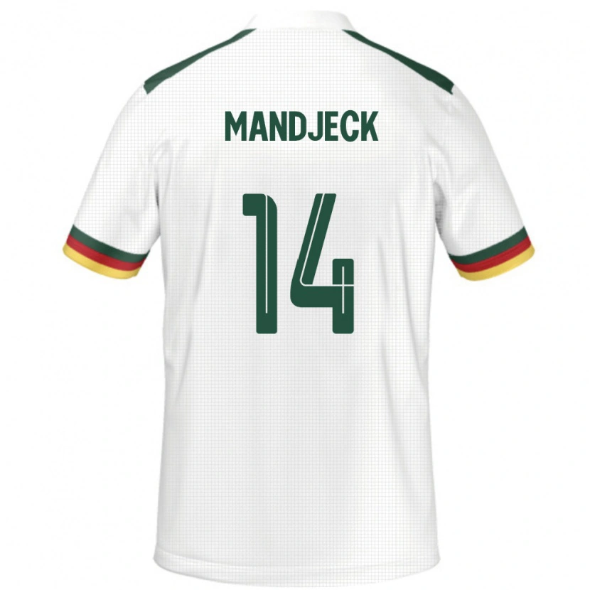 Danxen Niño Camiseta Camerún Georges Mandjeck #14 Blanco 2ª Equipación 24-26 La Camisa