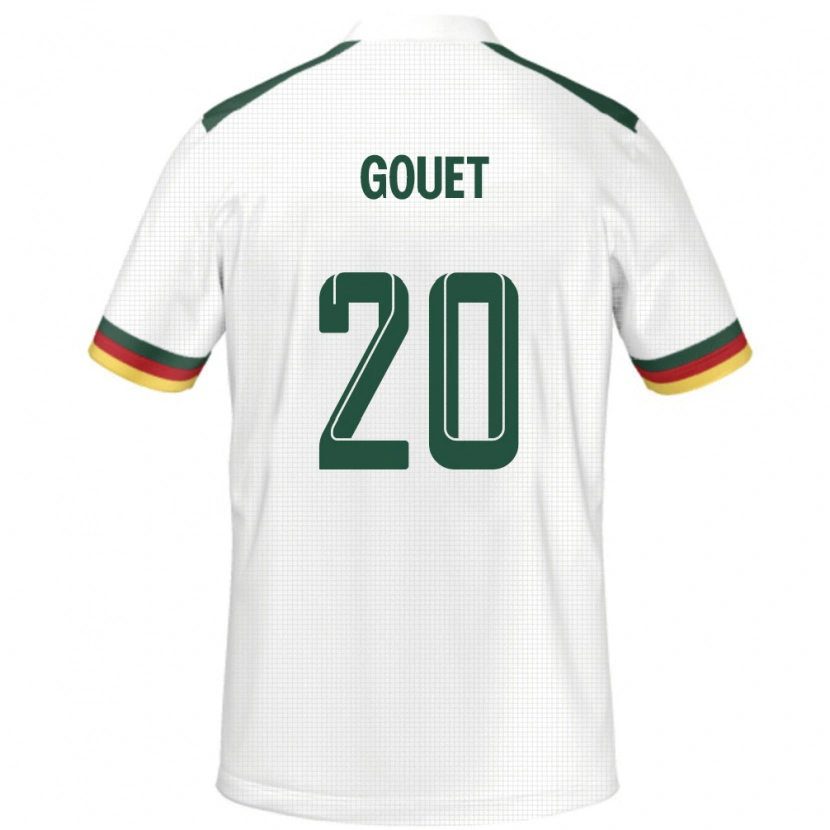 Danxen Niño Camiseta Camerún Samuel Oum Gouet #20 Blanco 2ª Equipación 24-26 La Camisa