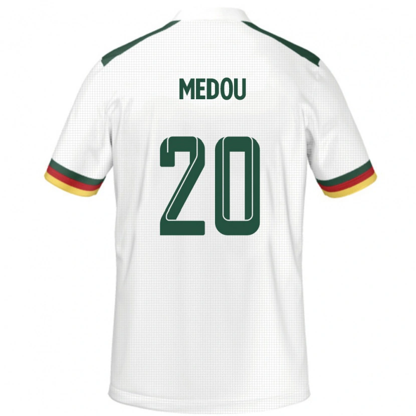 Danxen Niño Camiseta Camerún Marc Medou #20 Blanco 2ª Equipación 24-26 La Camisa