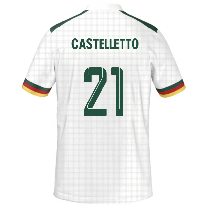 Danxen Niño Camiseta Camerún Jean-Charles Castelletto #21 Blanco 2ª Equipación 24-26 La Camisa