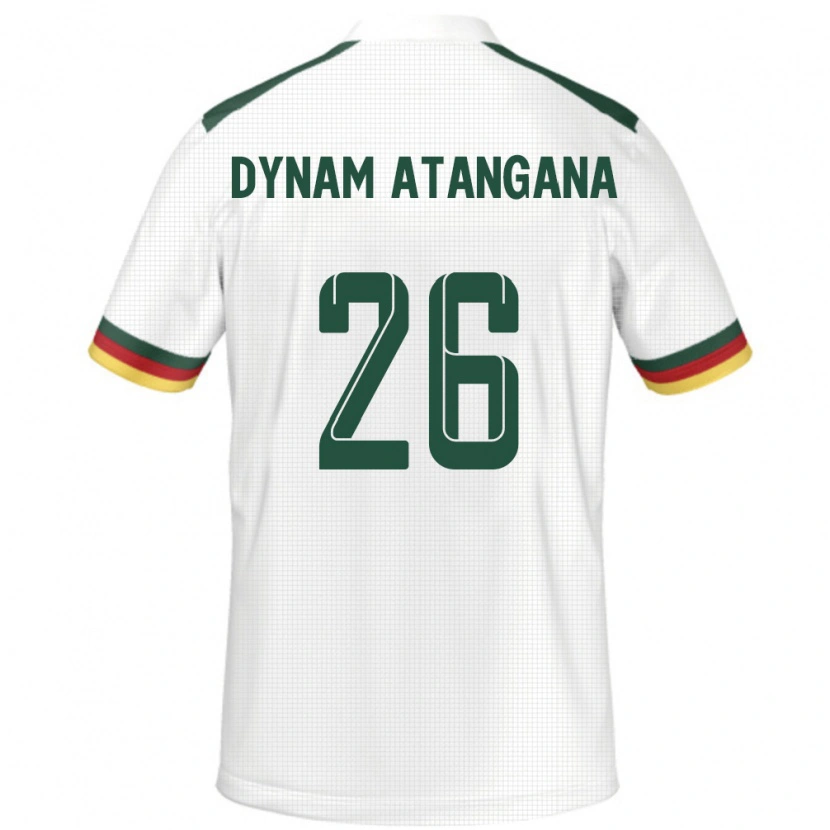 Danxen Niño Camiseta Camerún Marc Dynam Atangana #26 Blanco 2ª Equipación 24-26 La Camisa