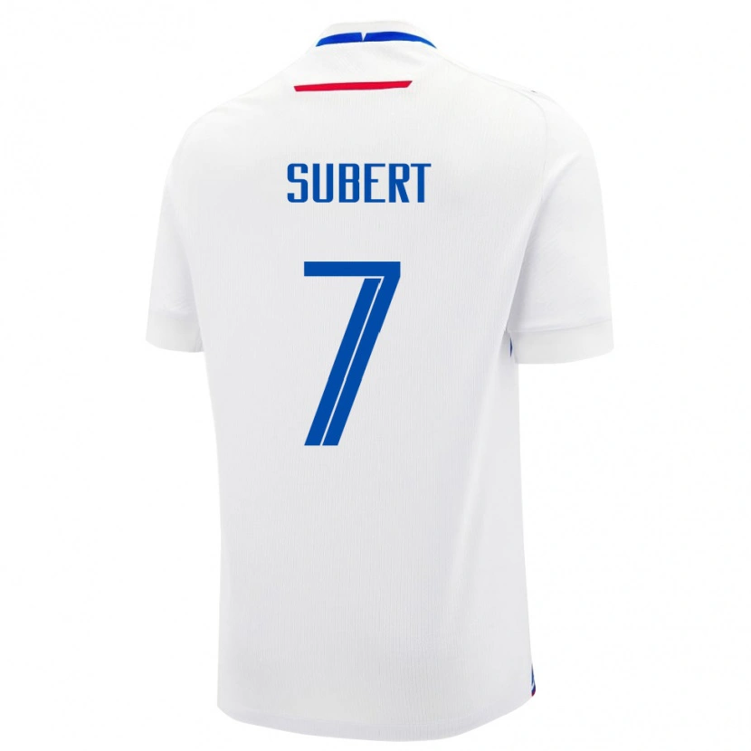 Danxen Niño Camiseta Eslovaquia Alex Subert #7 Blanco 2ª Equipación 24-26 La Camisa