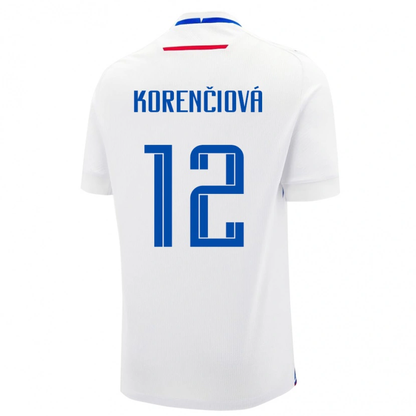 Danxen Niño Camiseta Eslovaquia Mária Korenčiová #12 Blanco 2ª Equipación 24-26 La Camisa