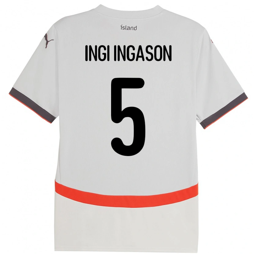 Danxen Niño Camiseta Islandia Sverrir Ingi Ingason #5 Blanco 2ª Equipación 24-26 La Camisa
