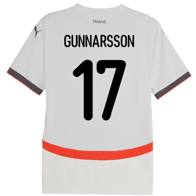 Danxen Niño Camiseta Islandia Aron Gunnarsson #17 Blanco 2ª Equipación 24-26 La Camisa
