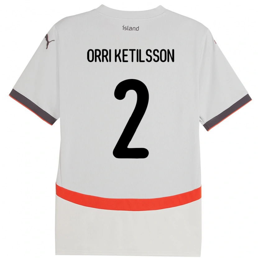 Danxen Niño Camiseta Islandia Ketill Orri Ketilsson #2 Blanco 2ª Equipación 24-26 La Camisa
