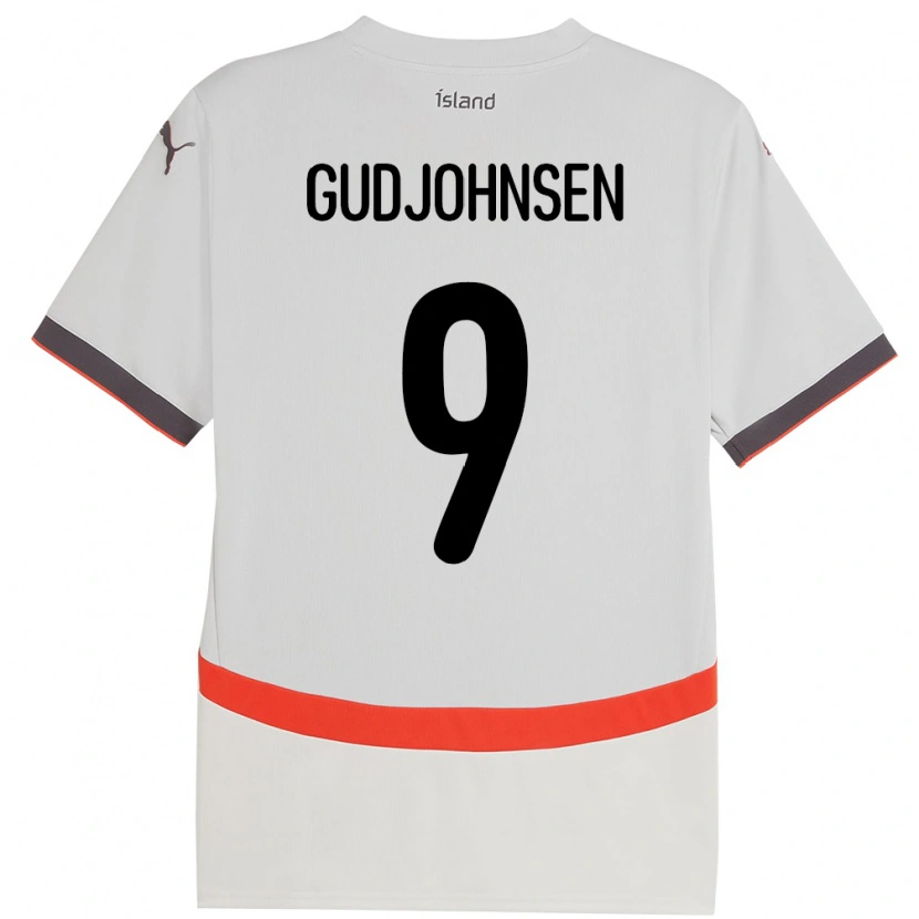Danxen Niño Camiseta Islandia Daníel Gudjohnsen #9 Blanco 2ª Equipación 24-26 La Camisa