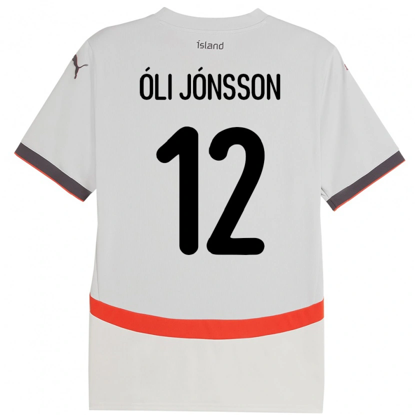 Danxen Niño Camiseta Islandia Haukur Óli Jónsson #12 Blanco 2ª Equipación 24-26 La Camisa
