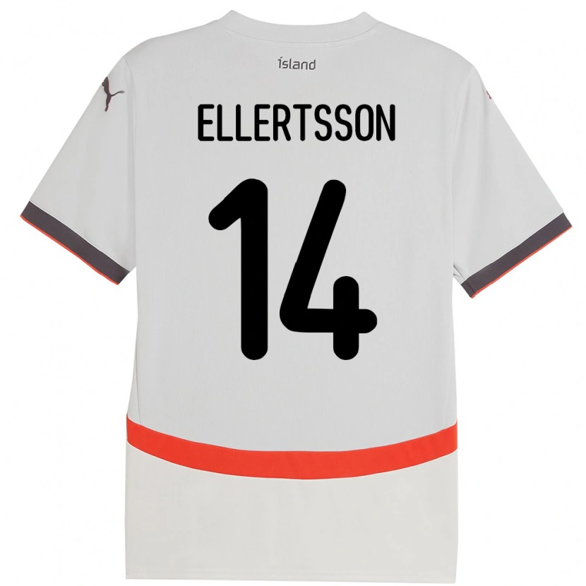 Danxen Niño Camiseta Islandia Styrmir Jóhann Ellertsson #14 Blanco 2ª Equipación 24-26 La Camisa