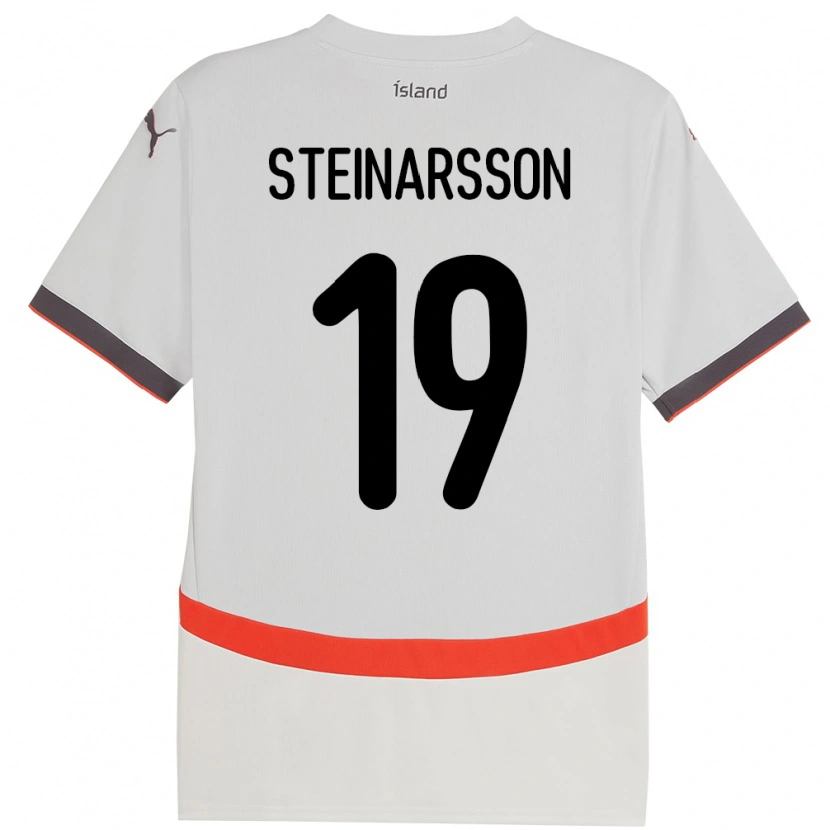 Danxen Niño Camiseta Islandia Ásgeir Steinn Steinarsson #19 Blanco 2ª Equipación 24-26 La Camisa