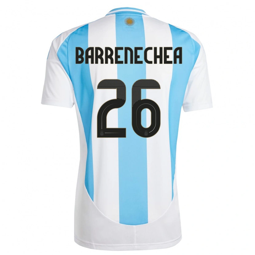 Danxen Hombre Camiseta Argentina Enzo Barrenechea #26 Blanco Azul 1ª Equipación 24-26 La Camisa