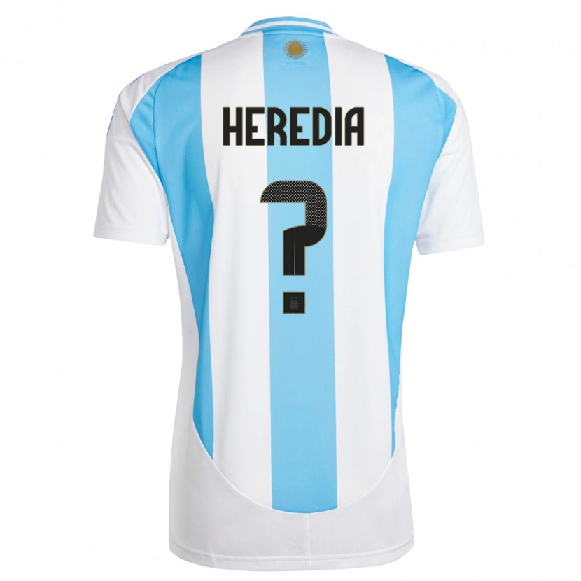 Danxen Hombre Camiseta Argentina Gerónimo Heredia #0 Blanco Azul 1ª Equipación 24-26 La Camisa