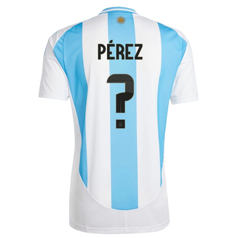 Danxen Hombre Camiseta Argentina Tomás Pérez #0 Blanco Azul 1ª Equipación 24-26 La Camisa