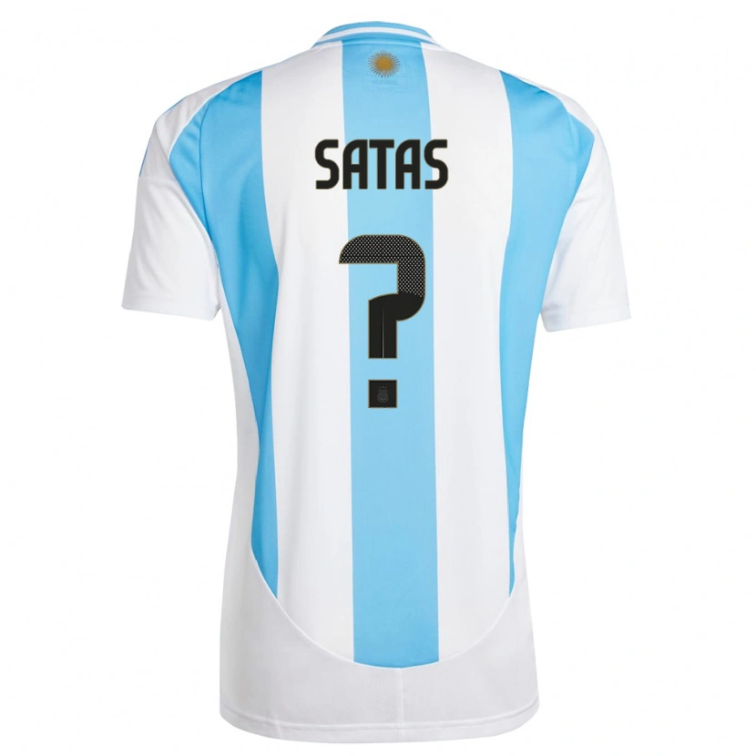 Danxen Hombre Camiseta Argentina Matías Satas #0 Blanco Azul 1ª Equipación 24-26 La Camisa