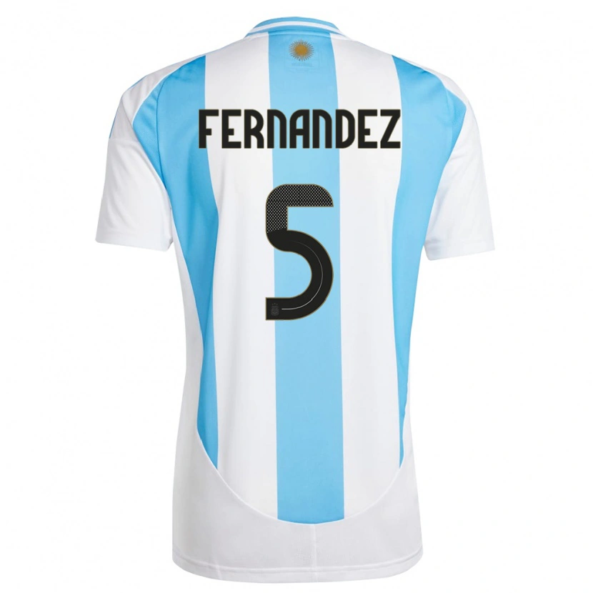 Danxen Hombre Camiseta Argentina Ezequiel Fernández #5 Blanco Azul 1ª Equipación 24-26 La Camisa