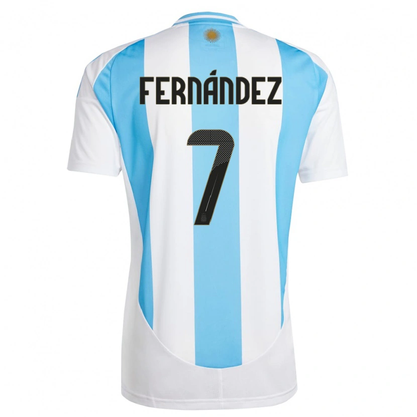 Danxen Hombre Camiseta Argentina Thiago Fernández #7 Blanco Azul 1ª Equipación 24-26 La Camisa