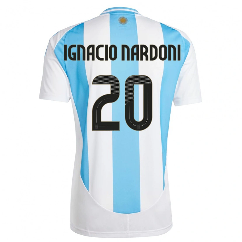 Danxen Hombre Camiseta Argentina Juan Ignacio Nardoni #20 Blanco Azul 1ª Equipación 24-26 La Camisa