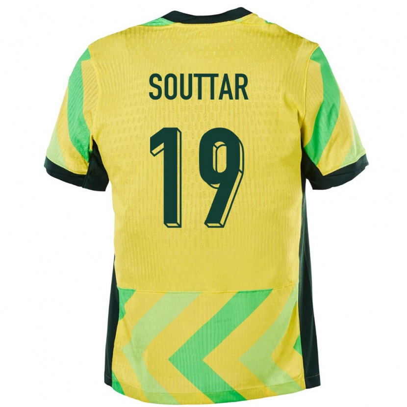 Danxen Hombre Camiseta Australia Harry Souttar #19 Dorado 1ª Equipación 24-26 La Camisa