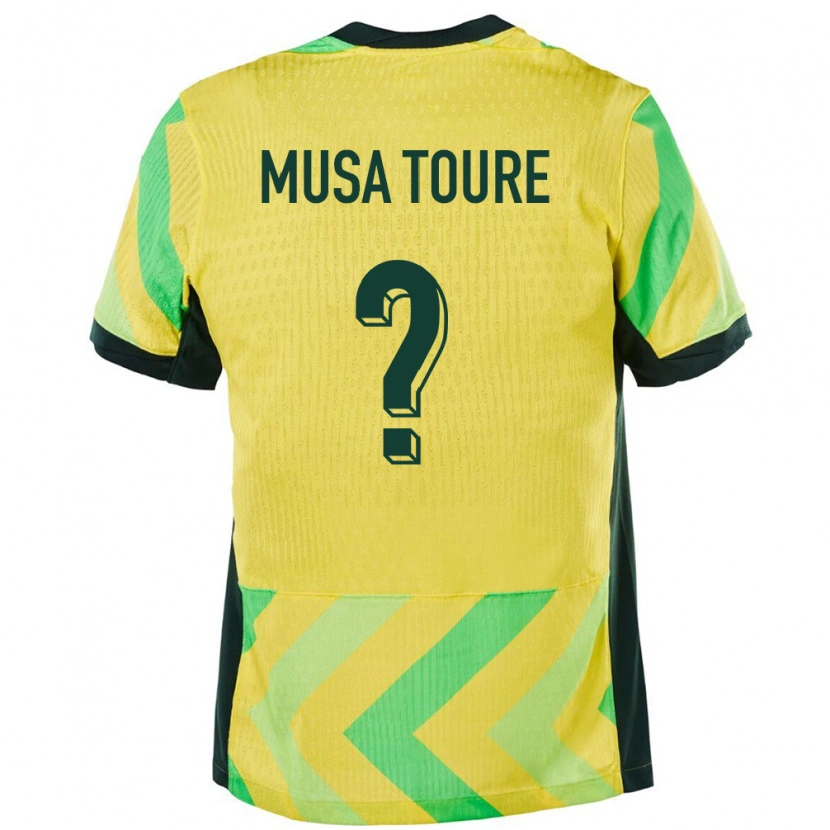 Danxen Hombre Camiseta Australia Musa Toure #0 Dorado 1ª Equipación 24-26 La Camisa