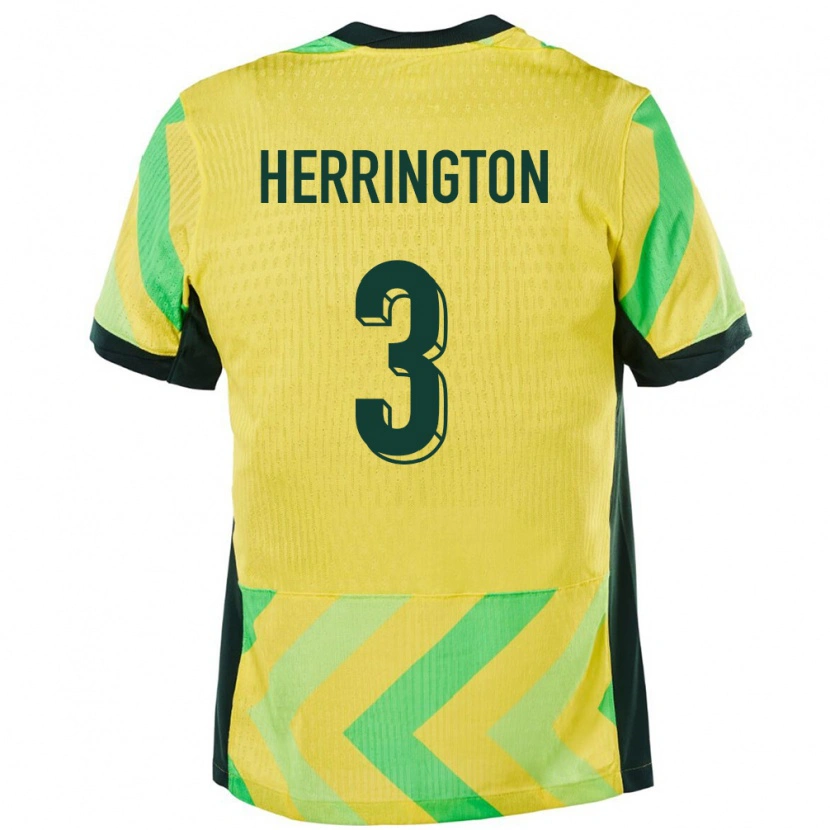 Danxen Hombre Camiseta Australia Lucas Herrington #3 Dorado 1ª Equipación 24-26 La Camisa