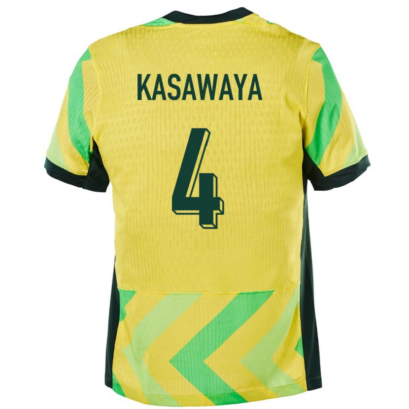 Danxen Hombre Camiseta Australia Pearson Kasawaya #4 Dorado 1ª Equipación 24-26 La Camisa