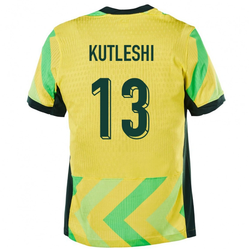 Danxen Hombre Camiseta Australia Besian Kutleshi #13 Dorado 1ª Equipación 24-26 La Camisa