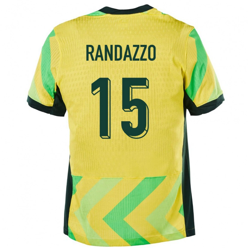 Danxen Hombre Camiseta Australia Oliver Randazzo #15 Dorado 1ª Equipación 24-26 La Camisa