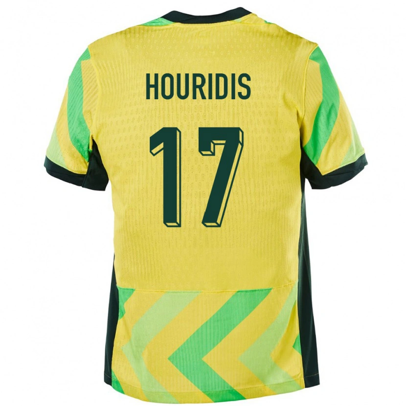 Danxen Hombre Camiseta Australia Alexander Houridis #17 Dorado 1ª Equipación 24-26 La Camisa