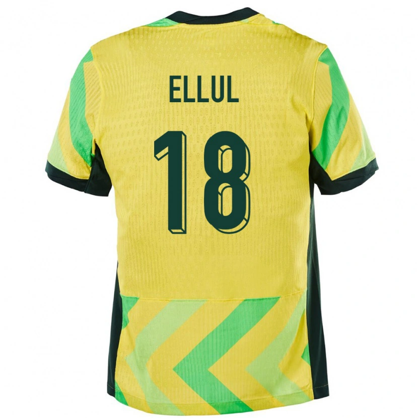 Danxen Hombre Camiseta Australia Noah Ellul #18 Dorado 1ª Equipación 24-26 La Camisa