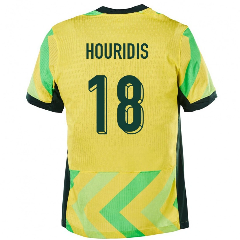 Danxen Hombre Camiseta Australia James Houridis #18 Dorado 1ª Equipación 24-26 La Camisa