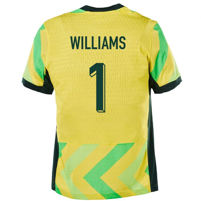 Danxen Hombre Camiseta Australia Lydia Williams #1 Dorado 1ª Equipación 24-26 La Camisa