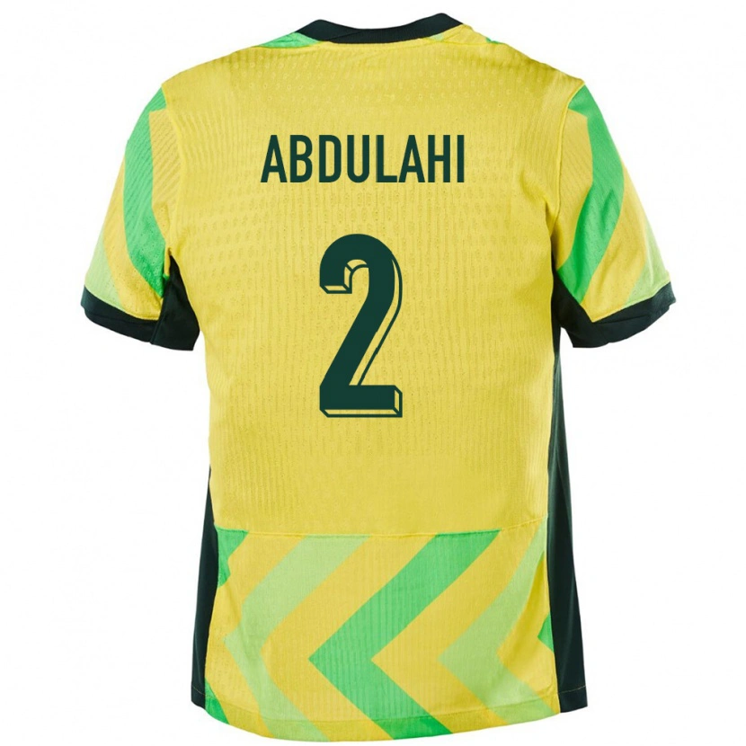 Danxen Hombre Camiseta Australia Idrus Abdulahi #2 Dorado 1ª Equipación 24-26 La Camisa