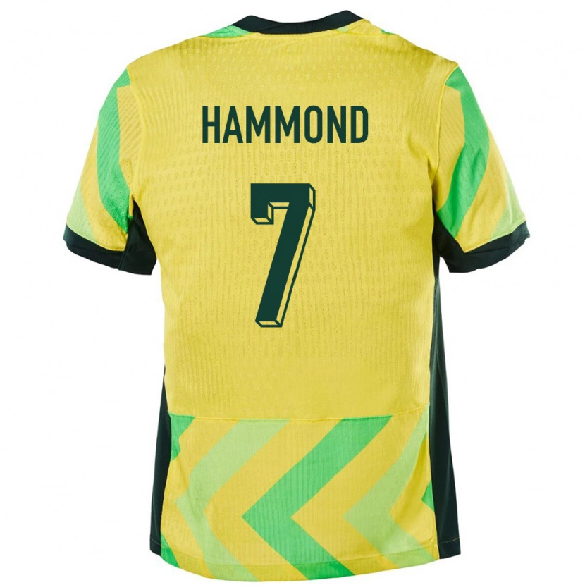 Danxen Hombre Camiseta Australia Tristan Hammond #7 Dorado 1ª Equipación 24-26 La Camisa