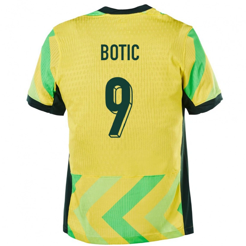 Danxen Hombre Camiseta Australia Noah Botic #9 Dorado 1ª Equipación 24-26 La Camisa
