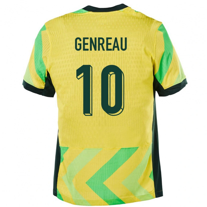 Danxen Hombre Camiseta Australia Denis Genreau #10 Dorado 1ª Equipación 24-26 La Camisa