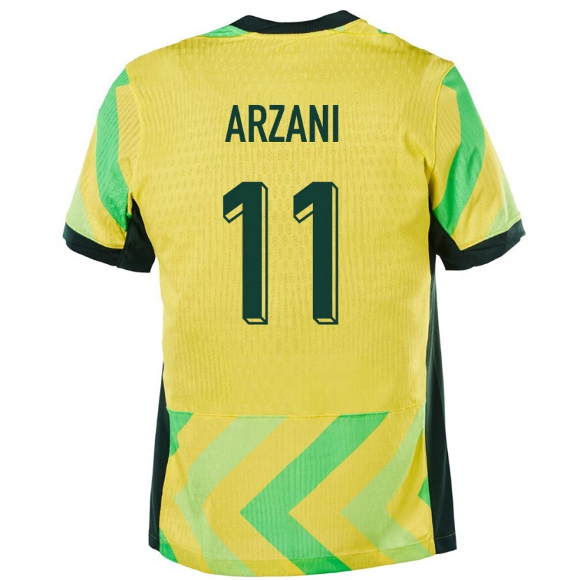Danxen Hombre Camiseta Australia Daniel Arzani #11 Dorado 1ª Equipación 24-26 La Camisa